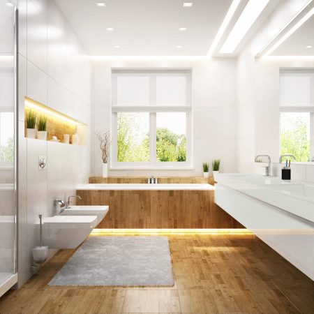 Modern white bathroom