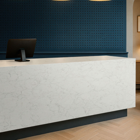 MSI Quartz - Calacatta Aidana Desk View