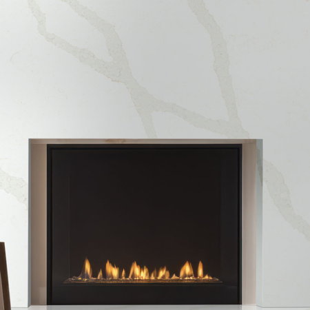 MSI Quartz - Calacatta Belaros Fireplace View