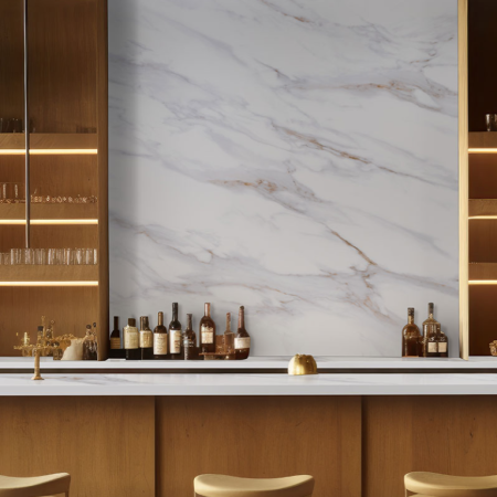 MSI Quartz - Calacatta Castana Bar View