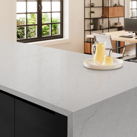 MSI Quartz - Calacatta Karmelo Office View